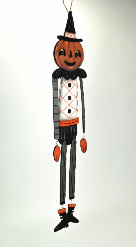 Johanna Parker Pumpkin Peeps Wooden Halloween Pumpkin Wall Hanging Door Decor - Pumpkin Perspective: back