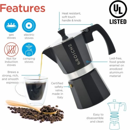 Zulay Kitchen Stovetop Espresso Maker - Moka Pot 3 Espresso