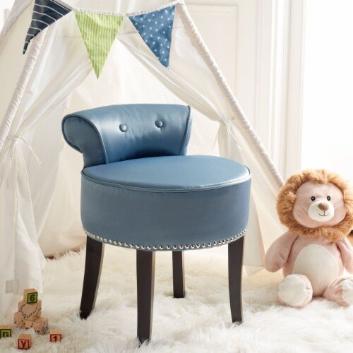 SAFAVIEH Georgia Vanity Stool Teal 28.3 x 33.1 x 31.7 W Foods Co