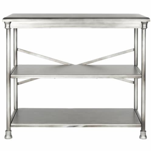 SAFAVIEH Jamison Medium Bookcase Silver Perspective: back