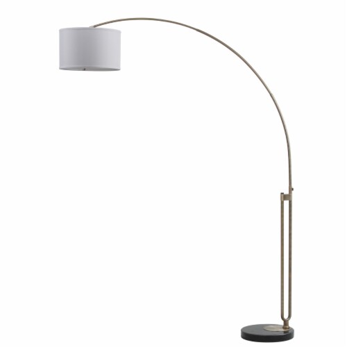SAFAVIEH Polaris Arc Floor Lamp | Chrome | Perspective: back