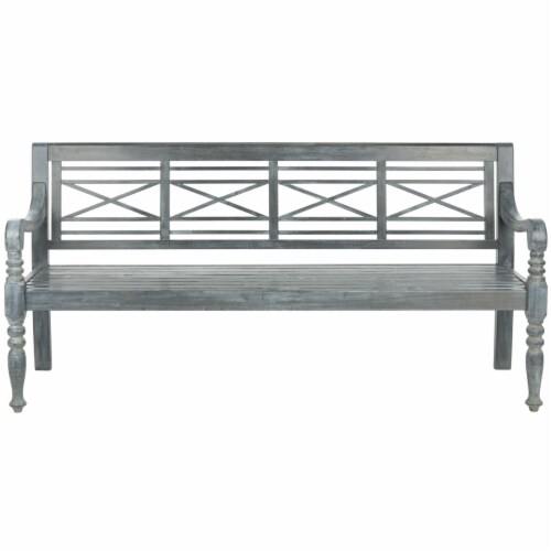 Safavieh Karoo Classic Garden Bench in Ash Gray Perspective: back