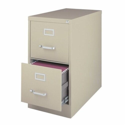 Steel Value Pack (Set of 2) 2 Drawer Vertical Letter File Cabinet in Putty-Hirsh Industries Perspective: back