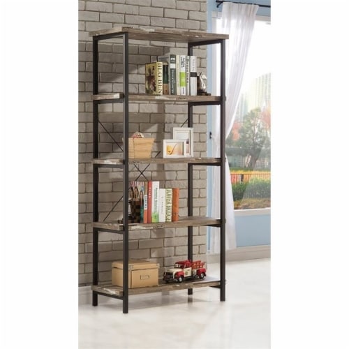 Scranton & Co 4 Shelf Modern Bookcase in Salvaged Cabin Perspective: back
