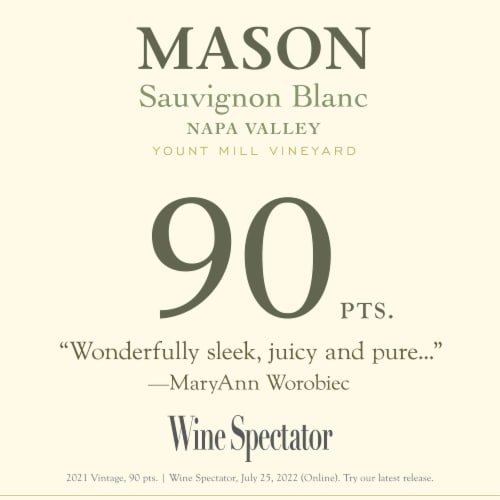 Mason Sauvignon Blanc California White Wine Perspective: back