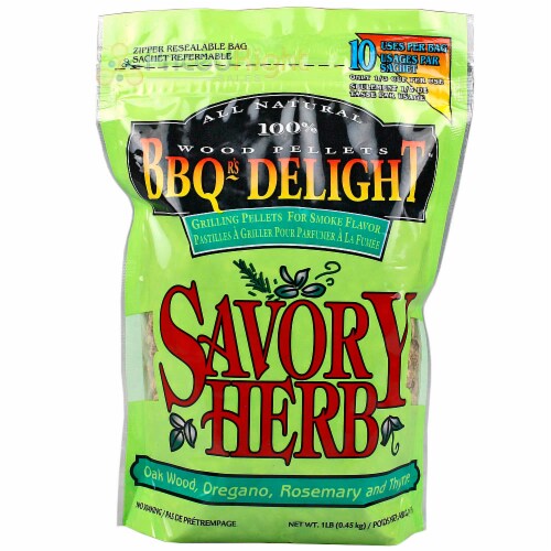 BBQr's Delight 2 Pack Savory Herb & Maple Natural Wood Grilling Pellets 1lb Bags Perspective: back