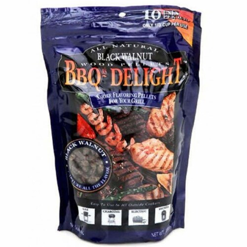 BBQr's Delight 2 Pack Black Walnut & Hickory Pure Wood Grilling Pellets 1lb Bags Perspective: back