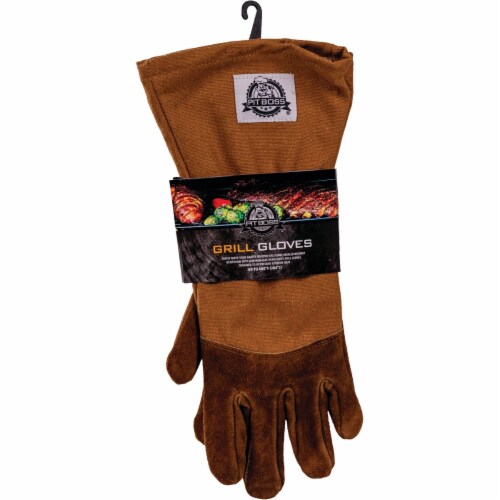 Pit Boss 1 Size Fits Most Tan Heavy-Duty BBQ Grilling Gloves (1-Pair) 76110 Perspective: back