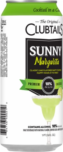 Clubtails™ Sunny Margarita Cocktail Single Can Perspective: back