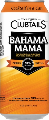 Clubtails™ Premium Bahama Mama Ready to Drink Cocktail Single Can Perspective: back