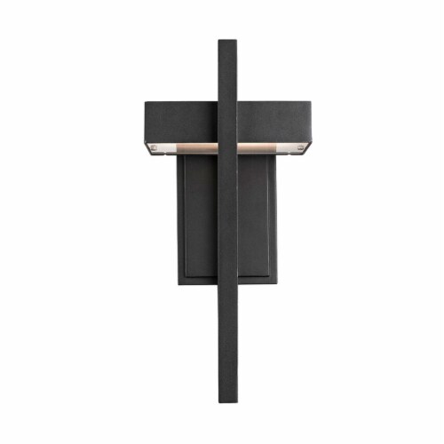 Z-Lite 566M-BK-LED Luttrel 15-Inch Modern Outdoor Metal Sconce Wall Light, Black Perspective: back