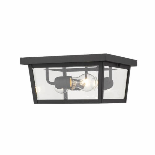 Z-Lite 568F-BK Beacon 6-Inch 3 Light 40W Dimmable Mount Ceiling Light, Black Perspective: back