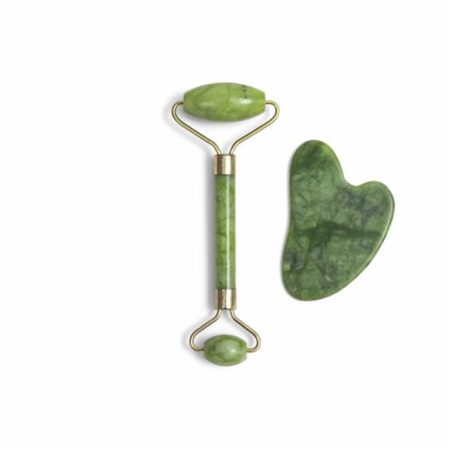 Zoe Ayla Gua Sha and Facial Roller Set - Jade Perspective: back