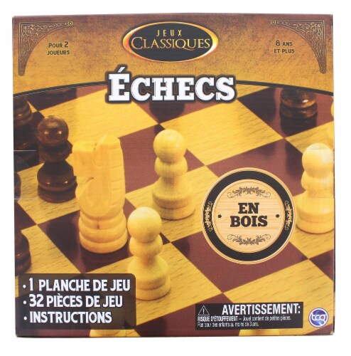 Classic Games Wood Chess Set | Board & 32 Game Pieces Perspective: back