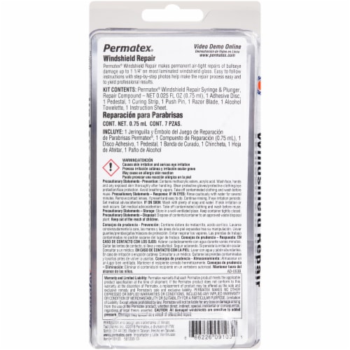 Permatex® Windshield Repair Kit Perspective: back