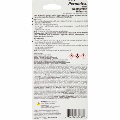 Permatex® Super Weatherstrip Adhesive Perspective: back