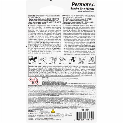 Permatex® Rearview Mirror Professional Strength Adhesive Carded Pack Perspective: back