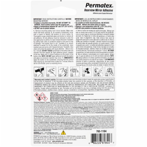 Permatex Rear View Mirror Adhesive 765-1184 [Lot of 5] NOS