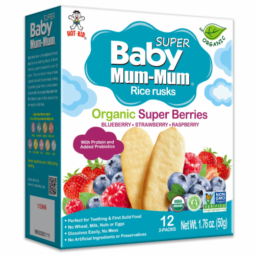 Hot Kid® Baby Mum-Mum® Super Berries Organic Baby Food Snacks Perspective: back