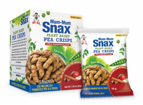 Mum-Mum Snax Pea Crisps Apple Cinnamon - 6 Boxes Perspective: back