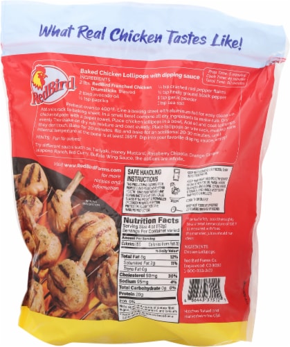RedBird® All Natural Frenched Chicken Drumsticks Perspective: back