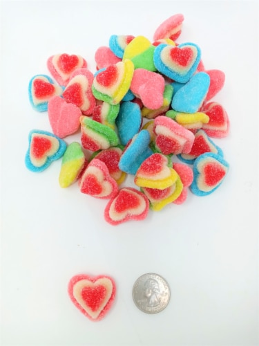 Gummi Triple Hearts 2 pounds Gummy Hearts Valentine Candy Perspective: back