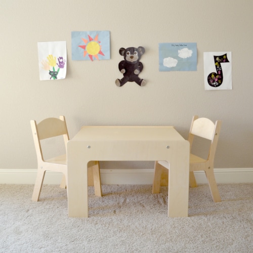 Little Colorado Modern Birch Kids Arts Crafts Table w 2 Chairs