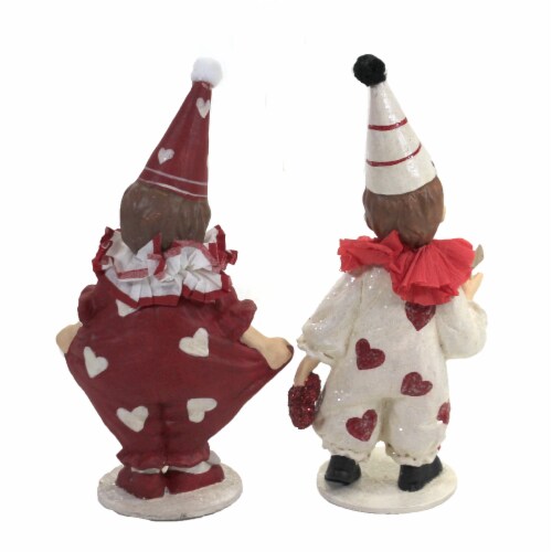 Valentine's Day Valentine Clown Boy And Girl Polyresin Love Hearts Td8492.93 Perspective: back