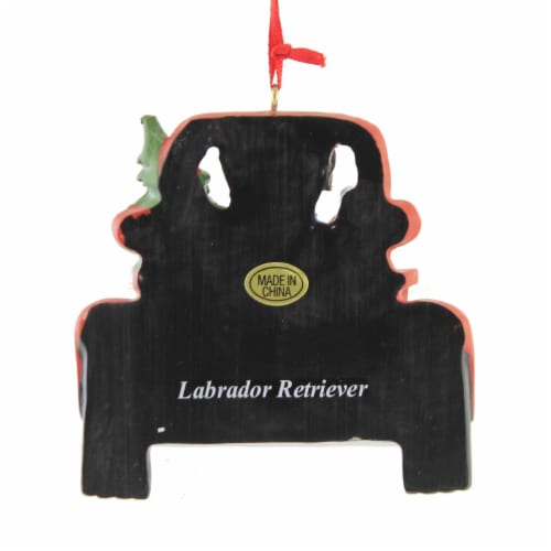 Holiday Ornament Dog In Back Of Truck Christmas Tree Diy Personalize A1940 Chocolate Lab Perspective: back