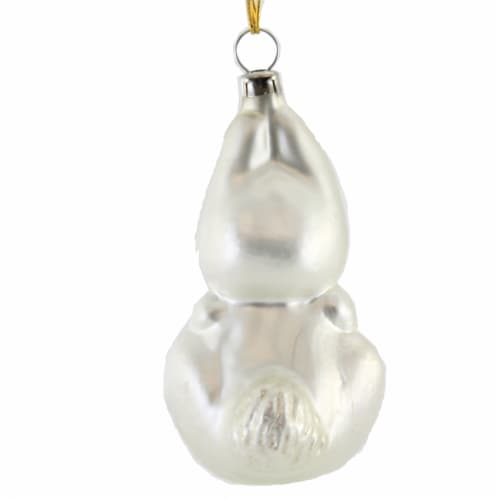 Holiday Ornament Bunny Holding Carrott Glass Rabbit Easter Christmas Of17224 Perspective: back