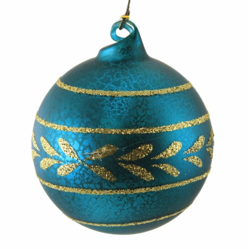 Holiday Ornament Jewel-Tide Bottle Brush Tree Ball Diorama Glittered Lc0663 Blue Perspective: back