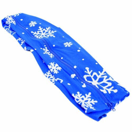 Christmas Ez-Zip Decorative Wrap Fabric Pillars Trees Poles H6550 Snowflake Perspective: back