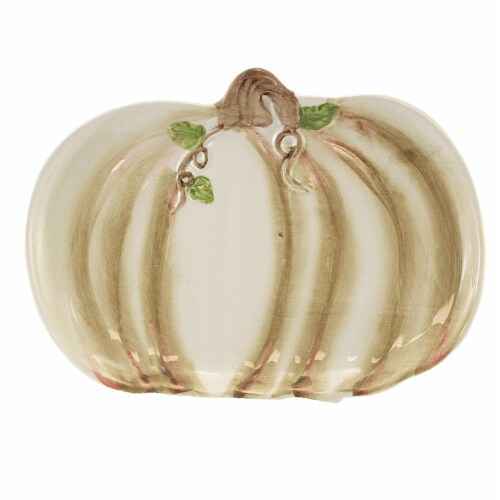 Tabletop Heirloom Pumpkin Plate Dolamite Fall Thanksgiving St/4 H9395 Perspective: back