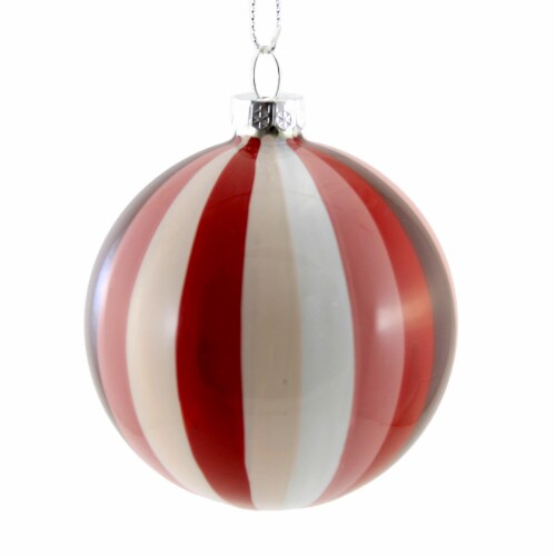 Holiday Ornament Tonal Pinwheel Bauble Christmas Candy Ball Stripes Go6824r Perspective: back