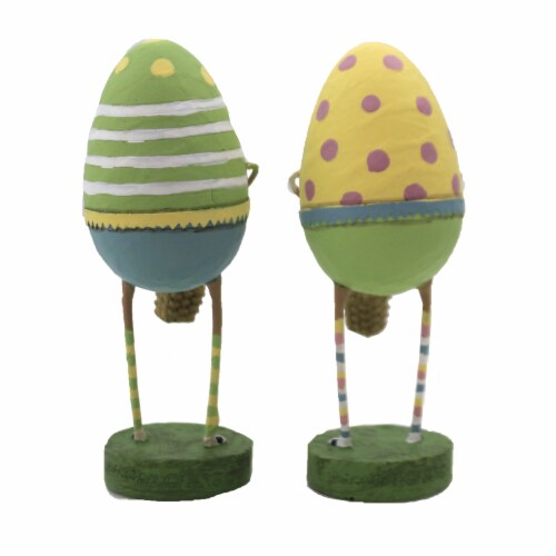 Lori Mitchell Eggland's Best Duo Polyresin Easter Crazy Socks Baskets 80059. Perspective: back