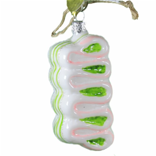 Holiday Ornament Ribbon Candy Glass Sweet Treats Old Fashion Hard Go6983 Green Perspective: back