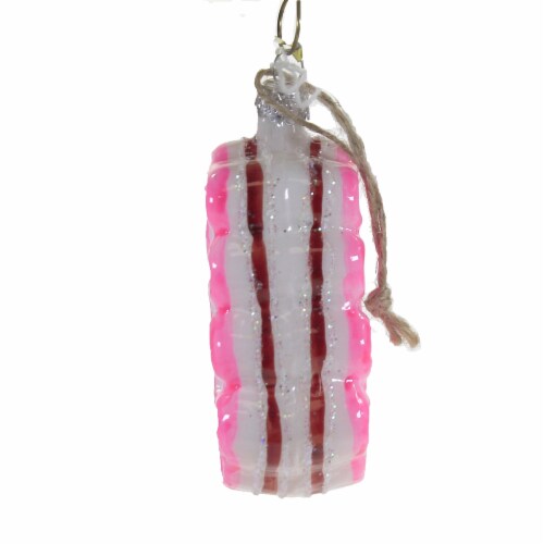 Holiday Ornament Ribbon Candy Glass Sweet Treats Old Fashion Hard Go6983 Red Perspective: back