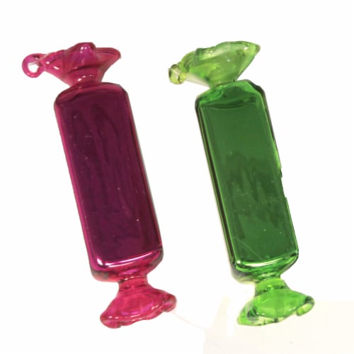 Holiday Ornament Festive Wrapped Candy Set / 4 Sweet Sugar Treats Eat Go4542 Perspective: back