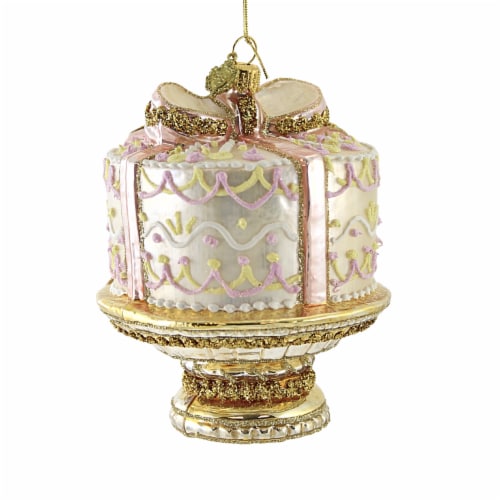 Huras Wedding Cake Glass Ornament Pastry Bakery Marriage S777 Perspective: back