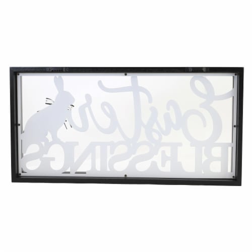 Easter Bunny Message Cutout Wall Sign Metal Black & White 20409G Blessings Perspective: back