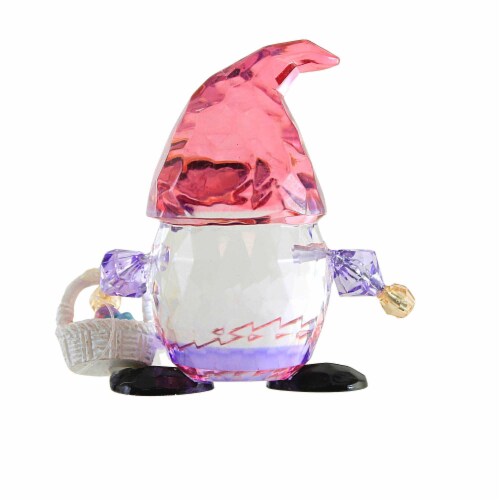 Crystal Expressions Easter Gnome Acrylic Basket Egg Facet Acrye63 Basket Perspective: back