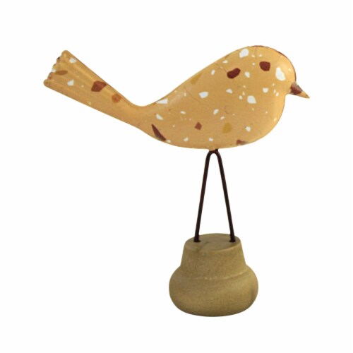 Home Decor Terrazzo Bird On Stand Metal Mother's Day Cb176063 Orange Perspective: back