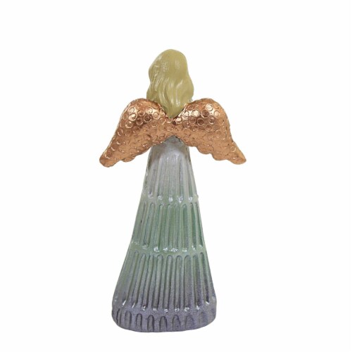 Figurine Angel Holding Flower Polyresin Mother's Day Spring Er63859 Purple Perspective: back