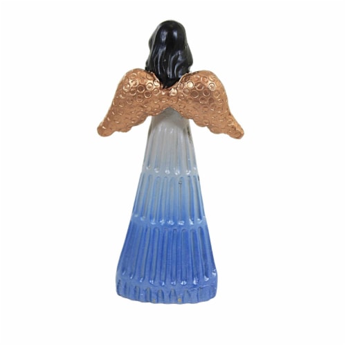 Figurine Angel Holding Flower Polyresin Mother's Day Spring Er63859 Yellow Perspective: back