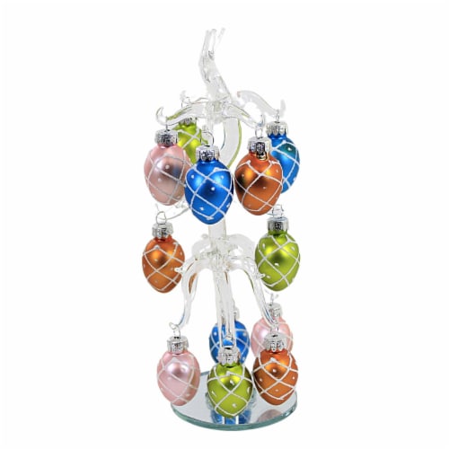 Easter Easter Tree W/Ornaments Set Glass Glitter Accents Ea16280 Diamond Perspective: back