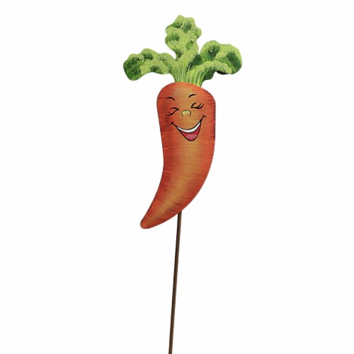 Home & Garden Vegetable Garden Marker Metal Stake Summer S22049 Carrot Perspective: back