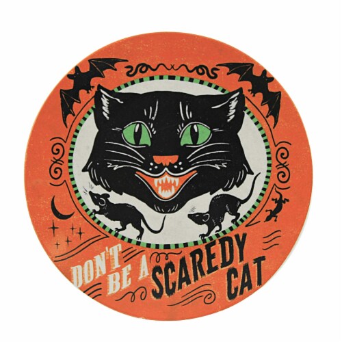 Tabletop Scaredy Cat Canape Plate Ceramic Halloween Platter Spooky 37232 Cat Perspective: back