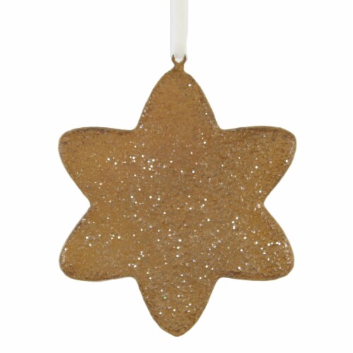 Holiday Ornament Gingerbread Snowflake Christmas Cookie Icing 134868 Gold Perspective: back