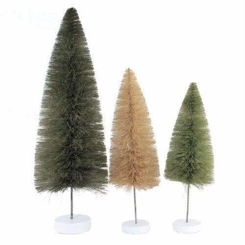 Christmas Gray Rainbow Trees Plastic Set Of 6 Bottle Brush Ms427gy Perspective: back
