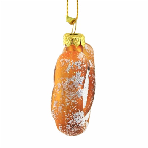 Holiday Ornament Pretzel Glass Ornament Salted Snack Food Go571 Perspective: back